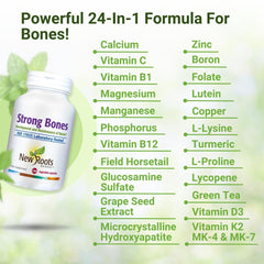 NEW ROOTS HERBAL Vitamin D3 and K2 label emphasizes premium bone-support nutrients