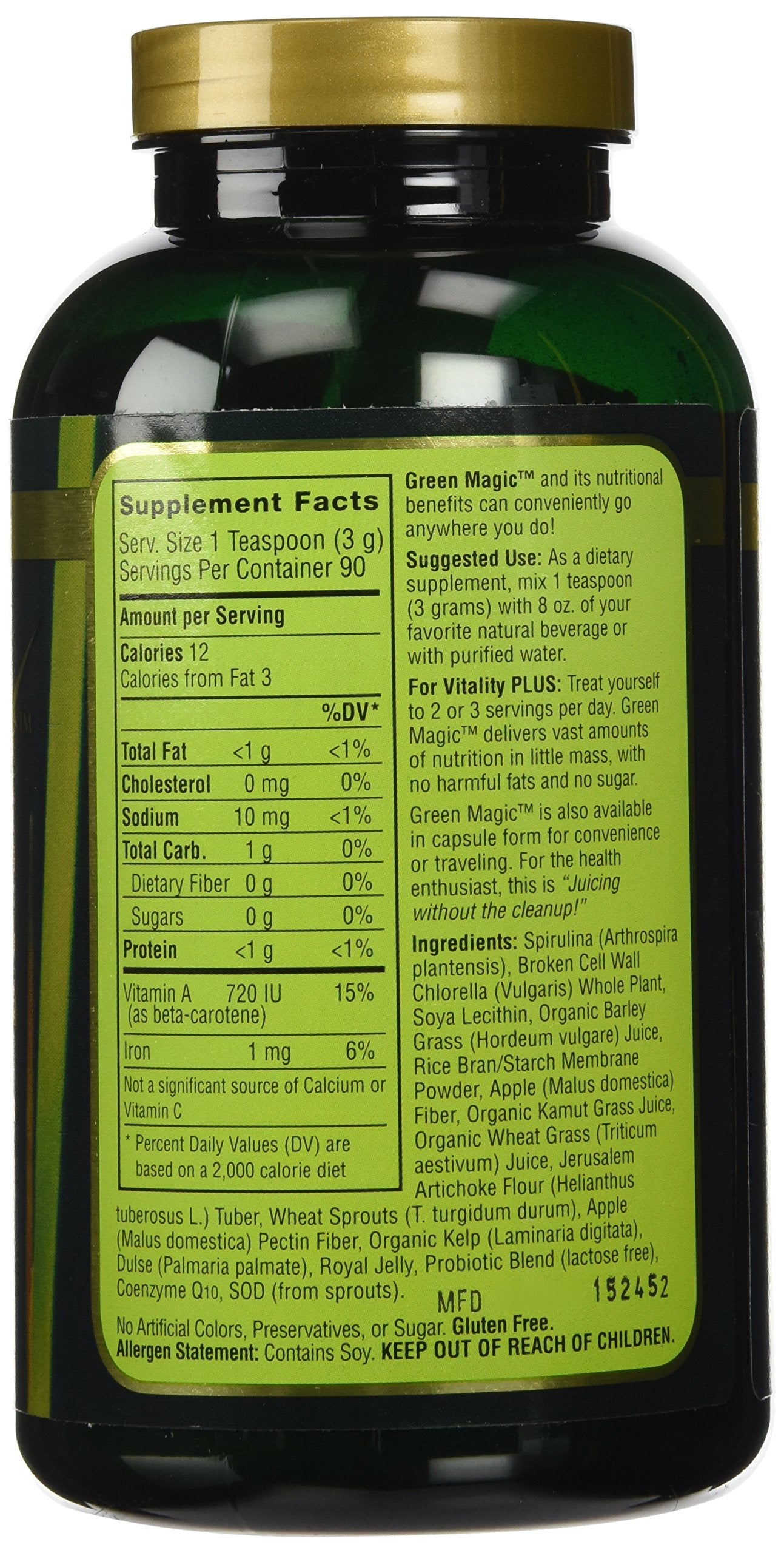 New Spirit Naturals Green Magic Powder scoop beside jar for easy measuring