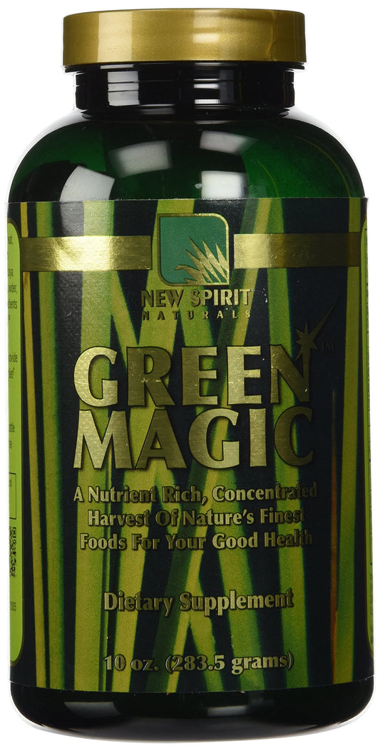 New Spirit Naturals Green Magic Powder tub with nutrient-dense ingredients for daily smoothies