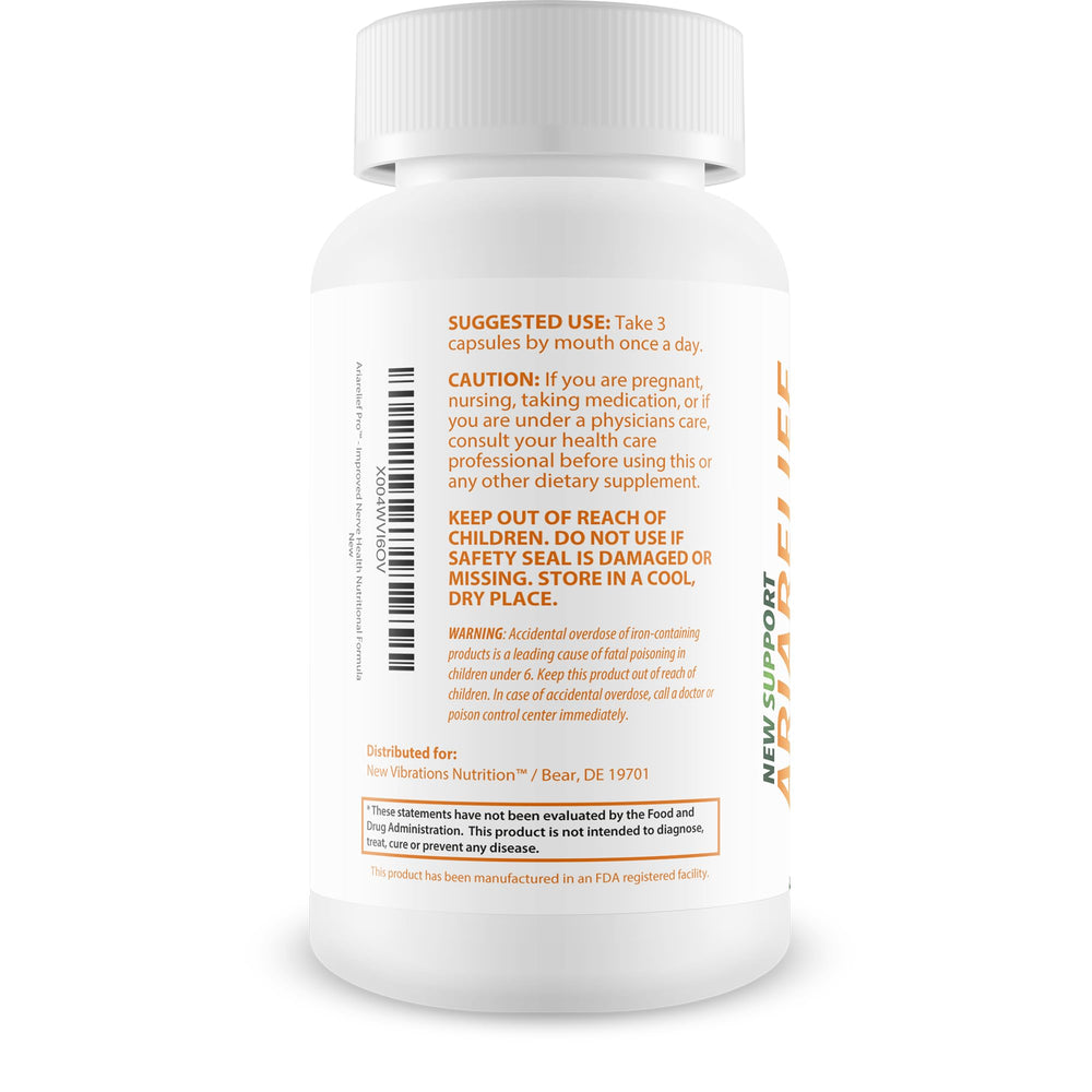 Ariarelief Pro label front highlighting B vitamin blend for nerve health