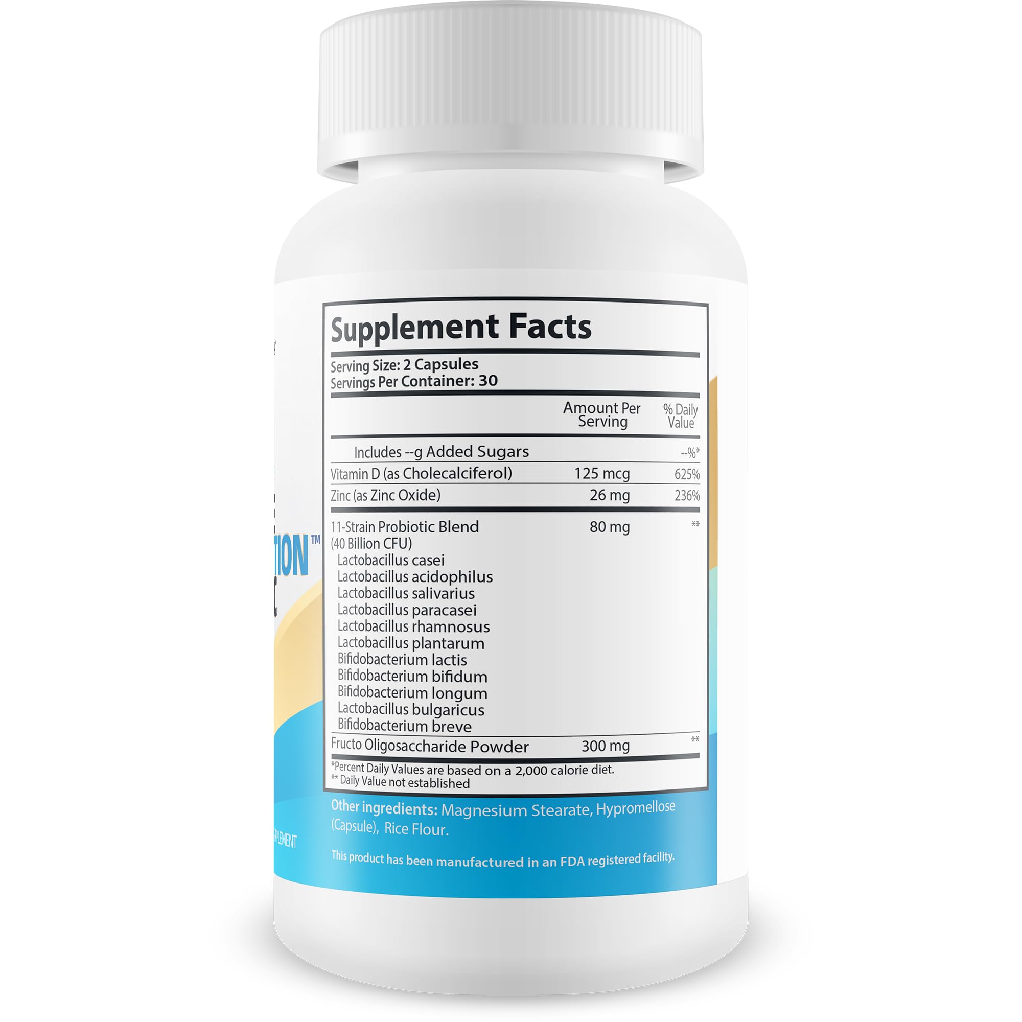 New Vibrations Nutrition 40B CFU probiotic capsules promote digestive balance and comfort.