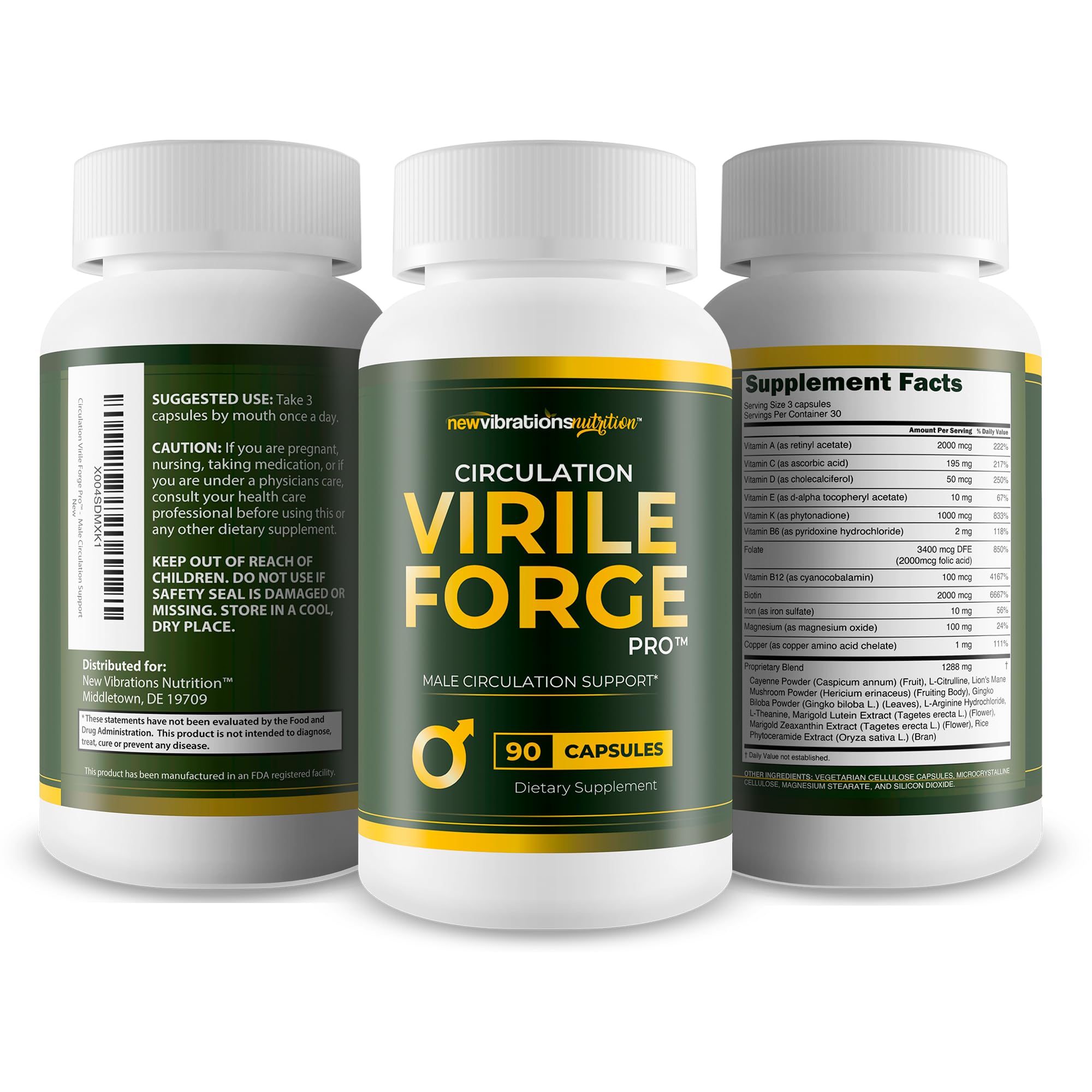 Pouring Circulation Virile Forge Pro bottle with water for daily use.