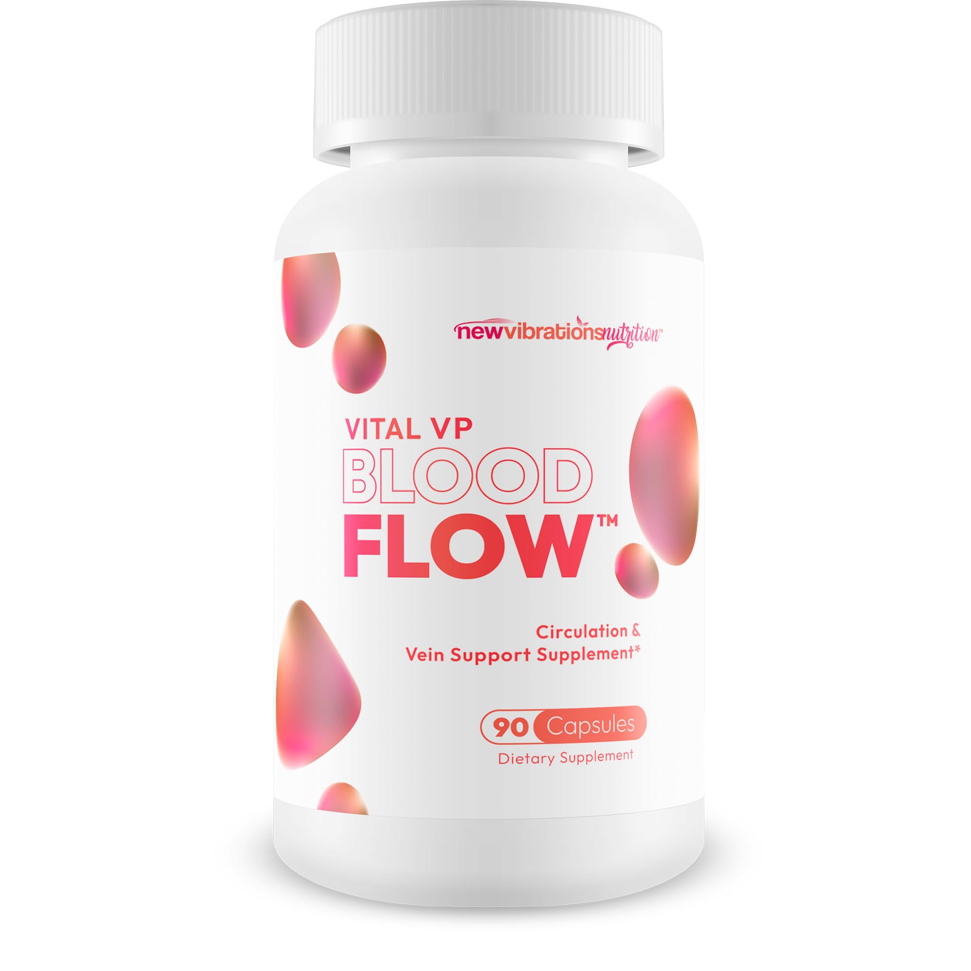 New Vibrations Nutrition Vital VP Blood Flow bottle shown for daily circulation support