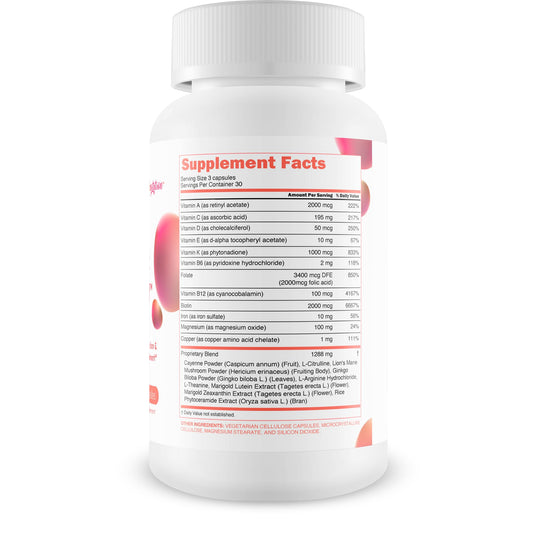 Vital VP Blood Flow capsules highlighting convenient daily use