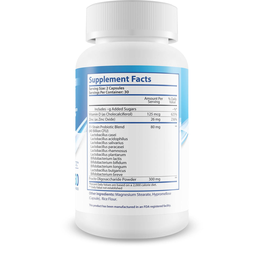 New Vibrations Nutrition Skin Probiotic Blue Antioxidant Method bottle side showing daily use