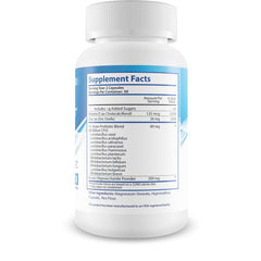 New Vibrations Nutrition Skin Probiotic Blue Antioxidant Method bottle side showing daily use