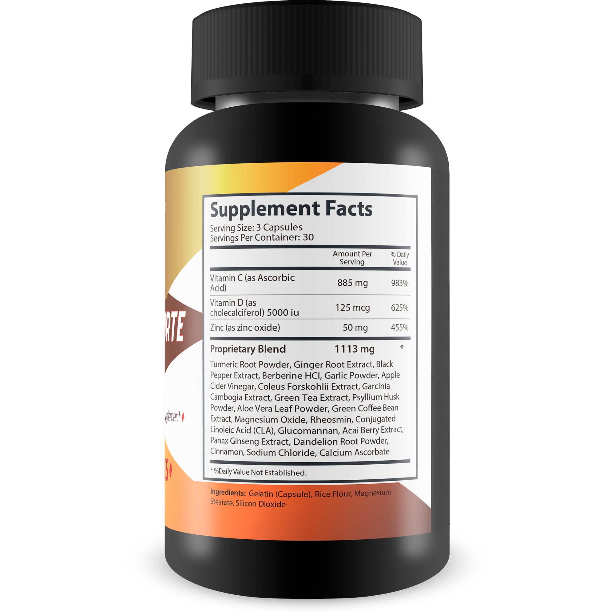 New Vibrations Turmeric Forte Pro Max capsules close-up showing ginger and black pepper blend