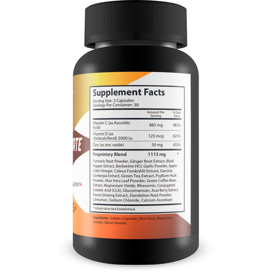 New Vibrations Turmeric Forte Pro Max capsules close-up showing ginger and black pepper blend