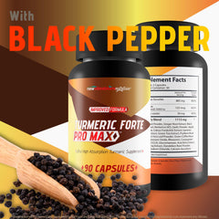 New Vibrations Turmeric Forte Pro Max with visible ginger root in the blend