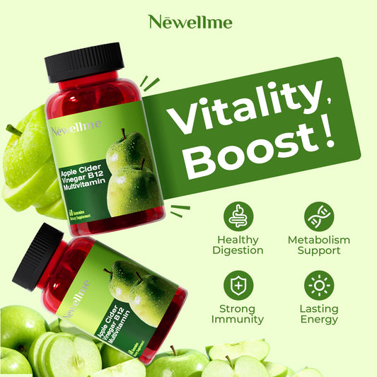 NEWELLME Fragrant fruity gummies sugar-free ACV with natural energy.