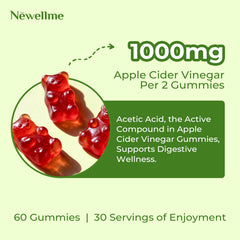 NEWELLME ACV Gummies sugar free packaging for guilt free wellness moments