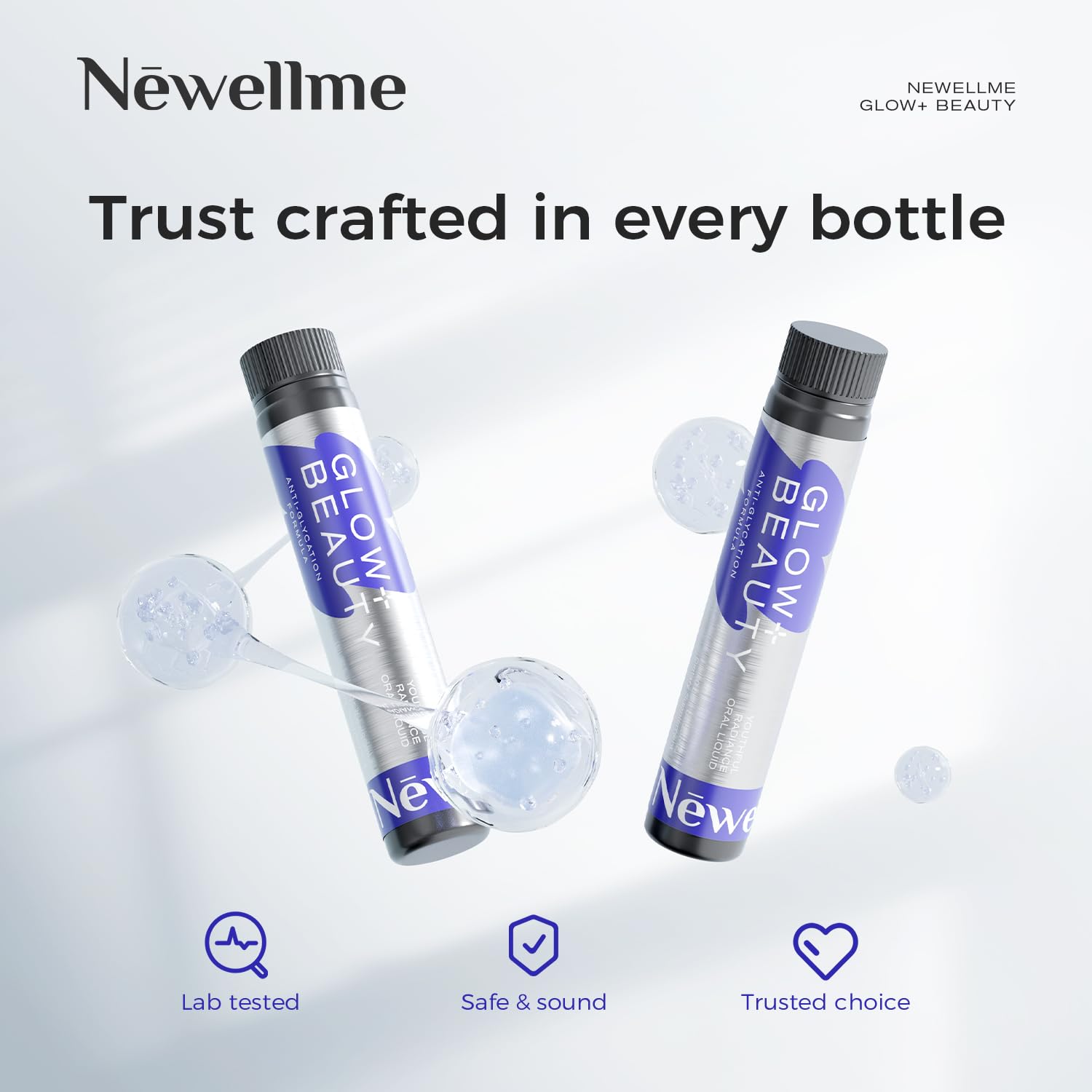 NEWELLME Glow+Beauty on desk ready for a simple self care routine