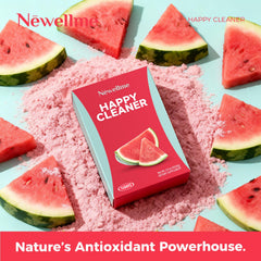 NEWELLME Happy Cleaner Powder dispersion in water supports gentle digestion.