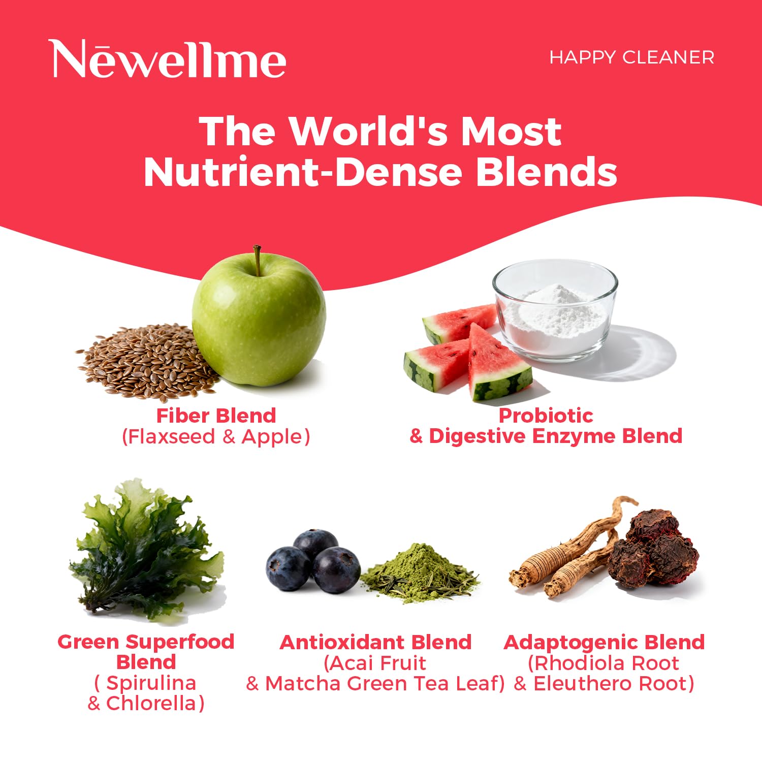 NEWELLME Happy Cleaner Powder probiotic-blend promotes balanced gut flora.