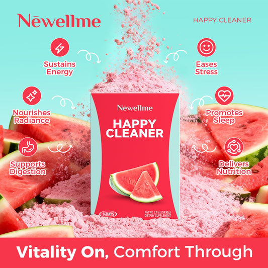 NEWELLME Happy Cleaner Powder smooth mix shown for easy daily use.