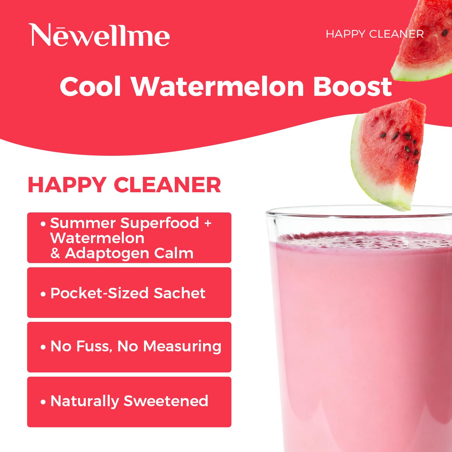 NEWELLME Happy Cleaner Powder vegan formula with no sugar supports daily wellness.
