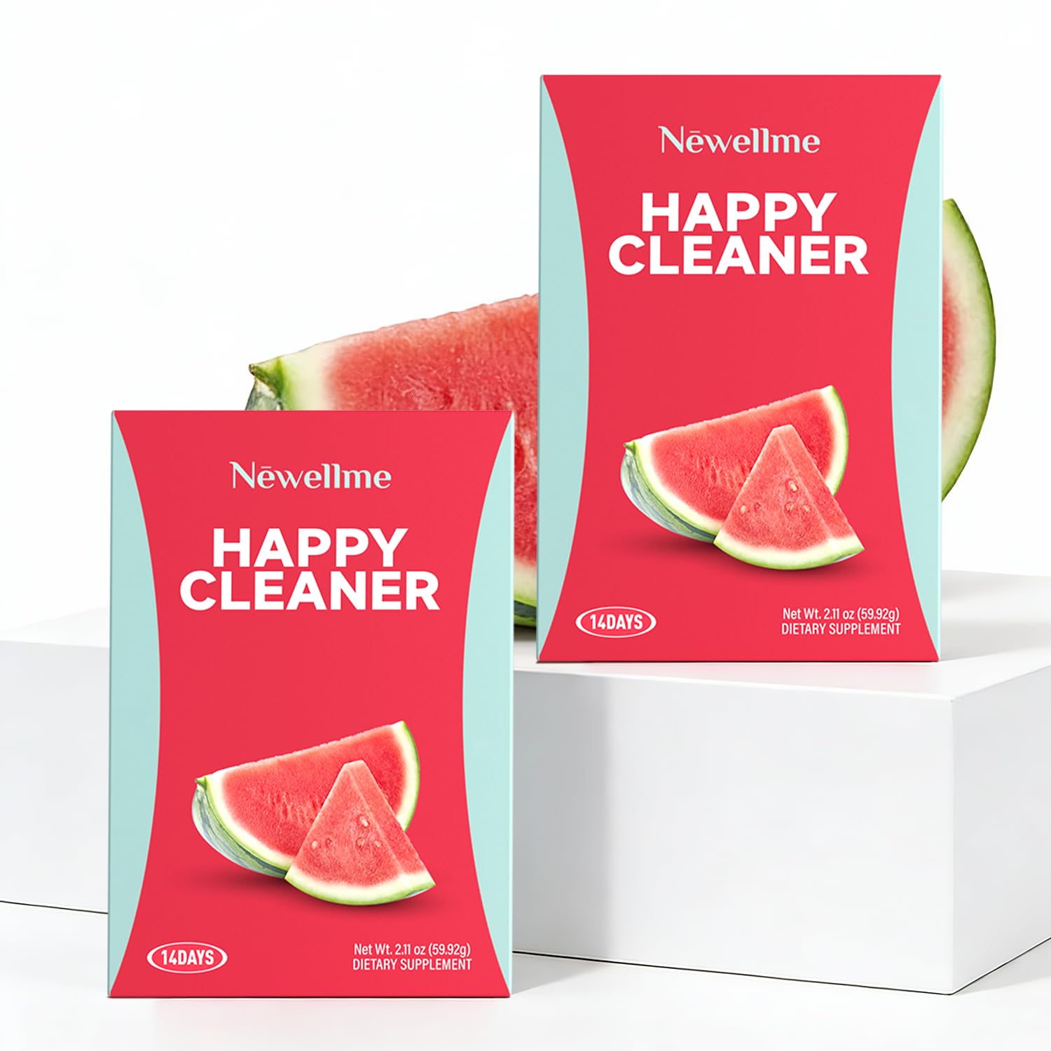 NEWELLME Happy Cleaner Watermelon Sachets dissolves easily for daily gut health.