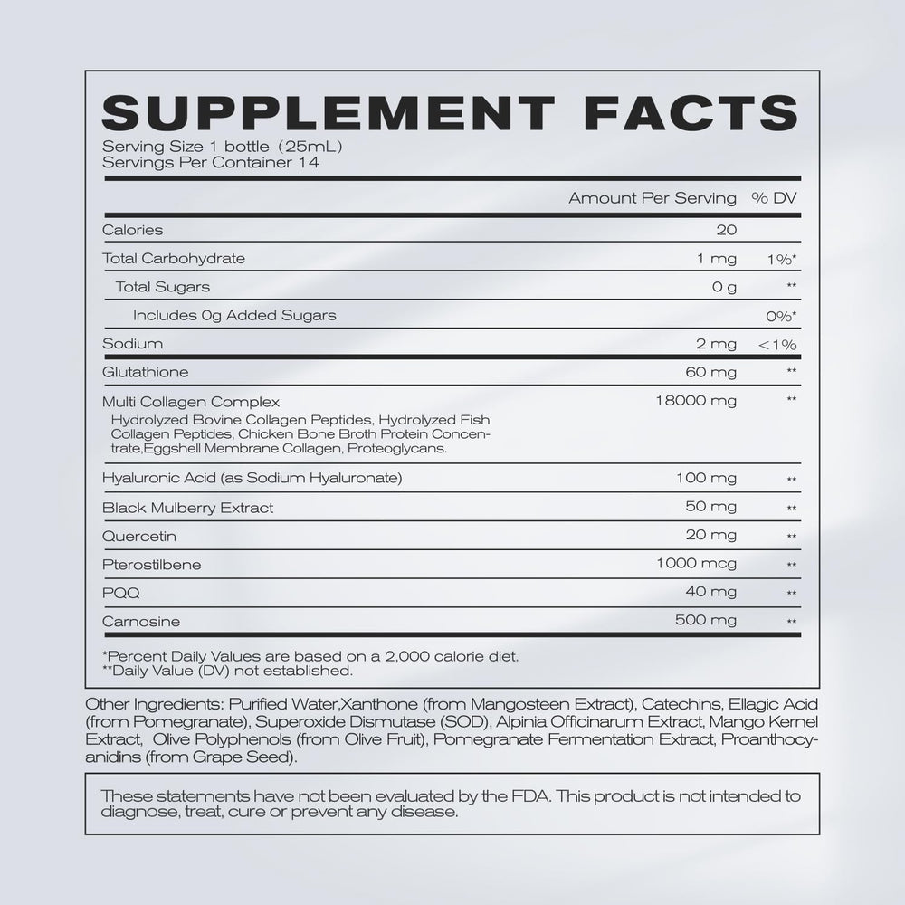 Close view of NEWELLME ingredient panel showing multi-source collagen blend.