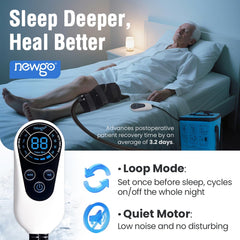 NEWGO control panel enables quick timer and mode adjustments for easy relief.
