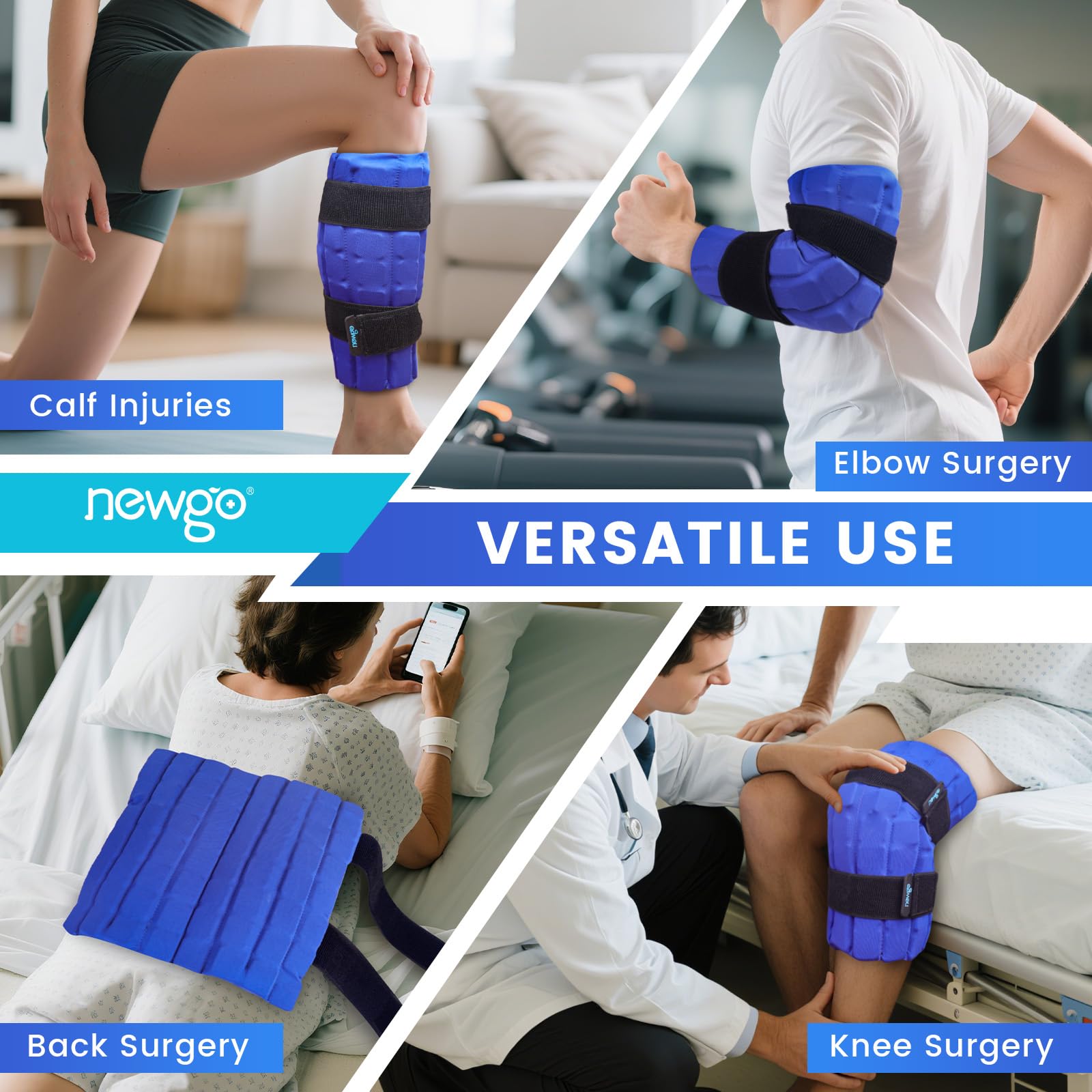 NEWGO knee ice pack storage bag for odor-free fridge prep