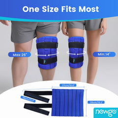 NEWGO knee ice pack in use, showcasing hands-free cooling during activity