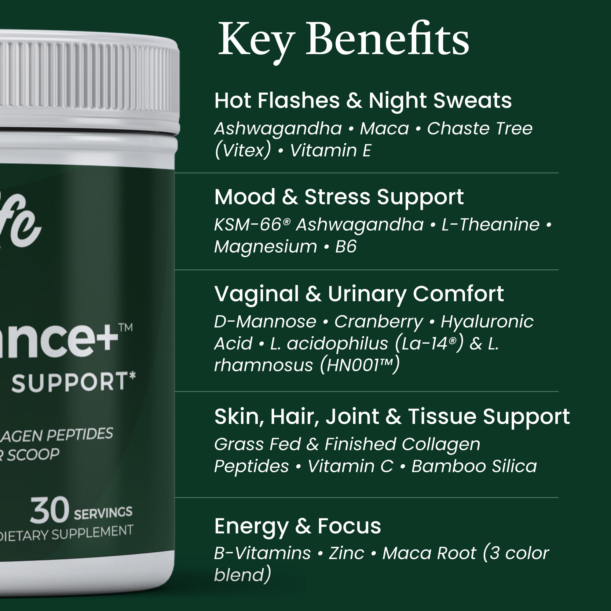 NewLife Naturals MenoBalance+ D-Mannose and cranberry for urinary comfort