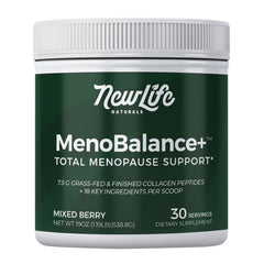 NewLife Naturals MenoBalance+ scoop and bottle for easy daily dose