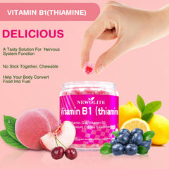 NEWOLITE B1 gummies for kids and adults promotes simple daily support.