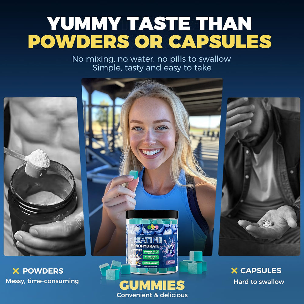 NEWOLITE Creatine Monohydrate Gummies preworkout scene shows portable energy