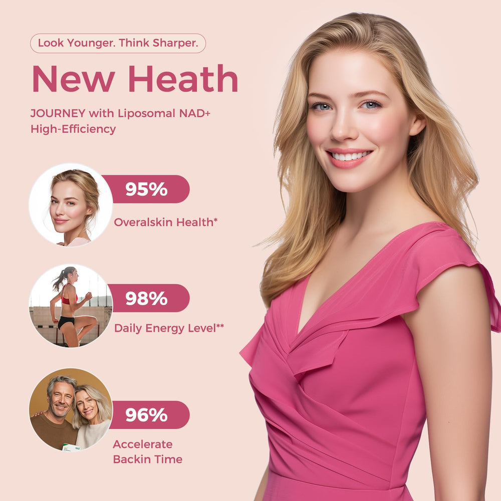 NEWOLITE NAD+ ingredient panel illustrates key nutrients powering the blend.