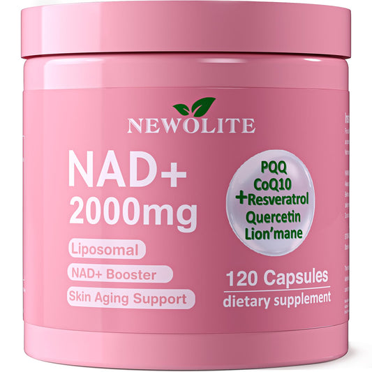NEWOLITE NAD+ bottle front highlighting a 60-day supply for daily wellness support.