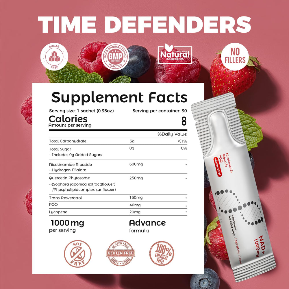 NEWOLITE NAD+ berry flavor stick pack shown for convenient on the go use.