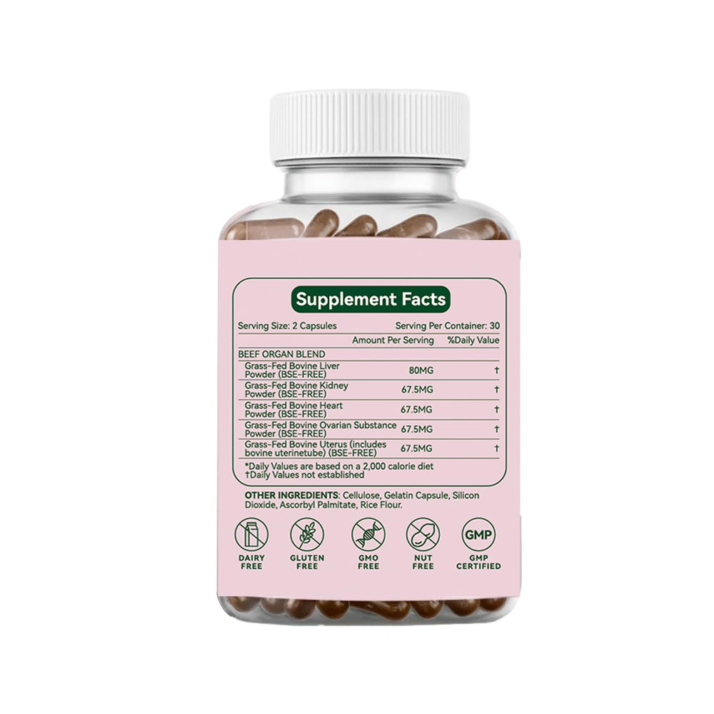 Newpie Beef Organs for Women GMP quality seal for purity.