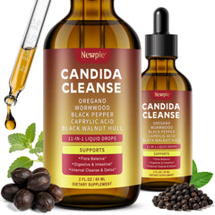 Newpie Candida Cleanse Detox bottle ready for daily gut balance support.