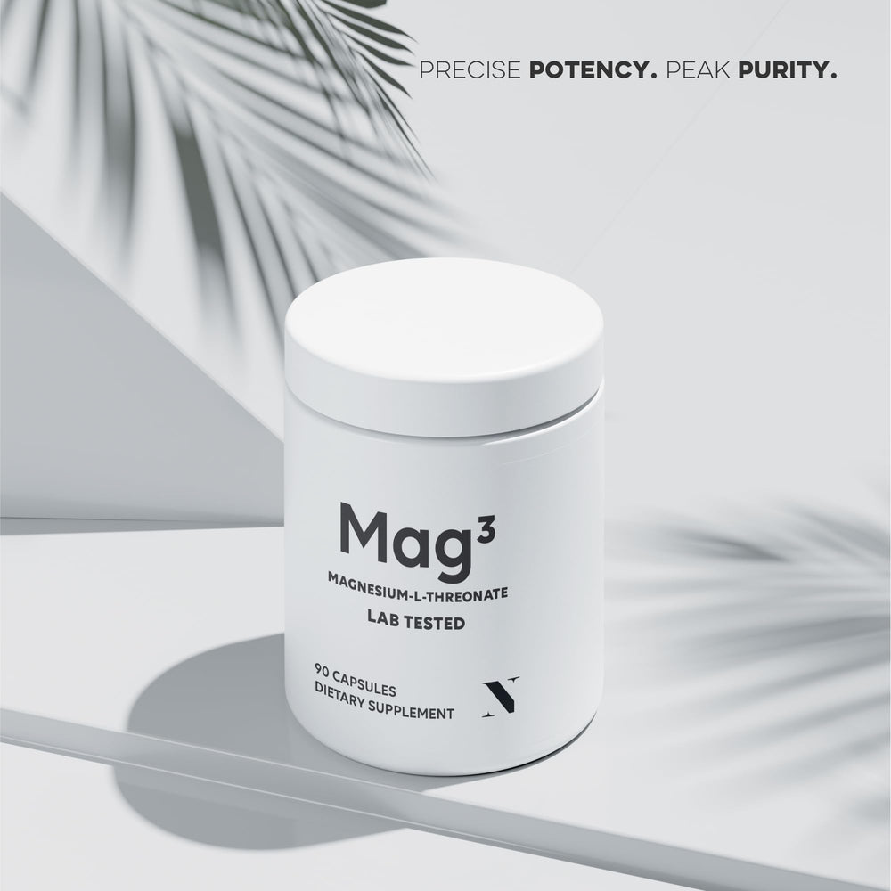 Newt Mag3 bottle side view in a kitchen setting for daily supplementation