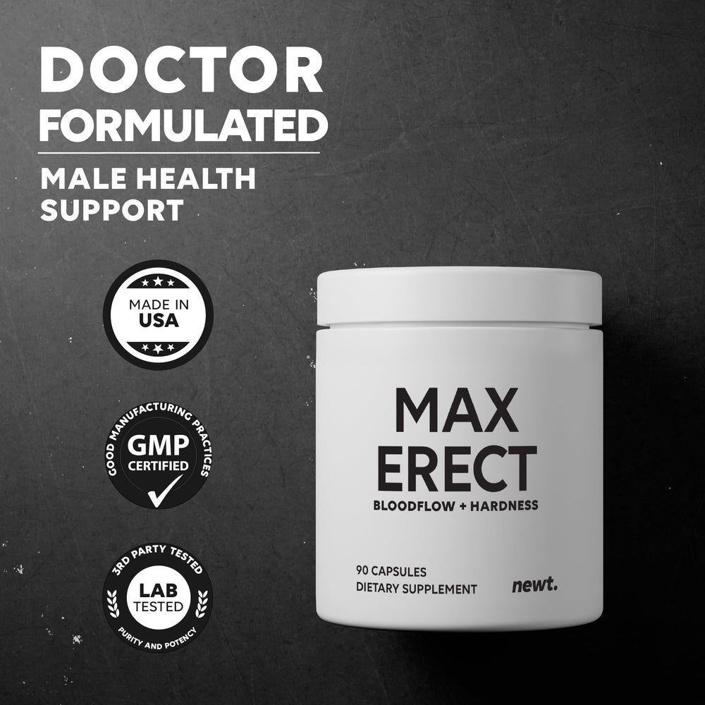 Newt Male Performance + Vitamin capsules close-up demonstrates compact dosage for easy daily use.