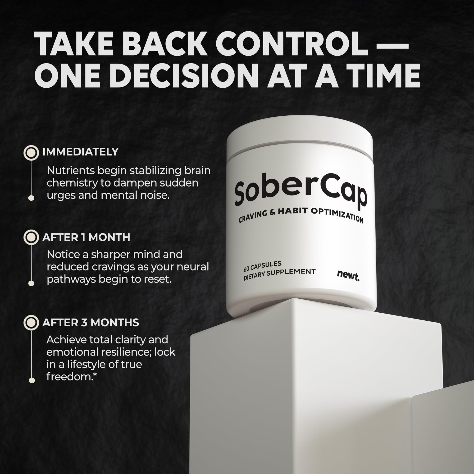 Newt SoberCap packaging highlights quality and transparency.