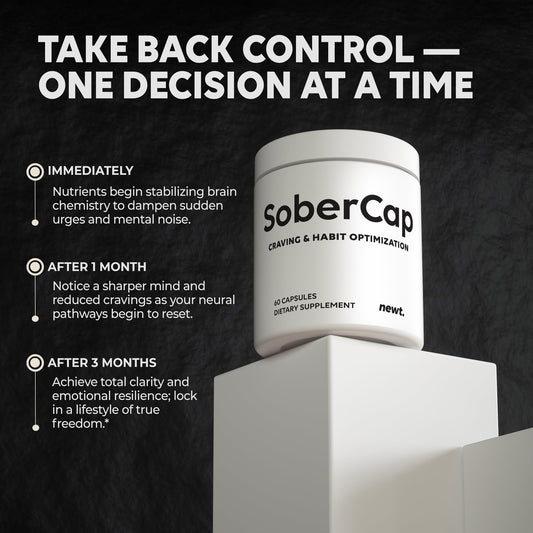 Newt SoberCap packaging highlights quality and transparency.