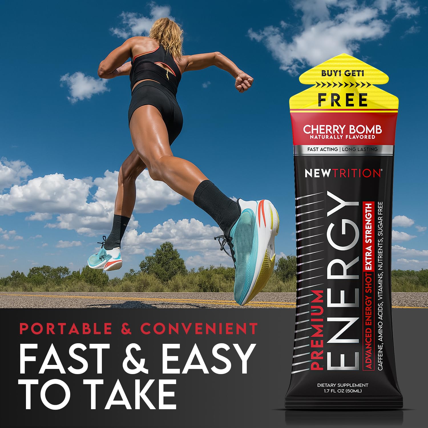 NewTrition energy shot on-the-go ideal for workouts and quick study boosts