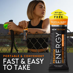 NewTrition energy shot zero sugar formula provides a clean energy boost with no calories.