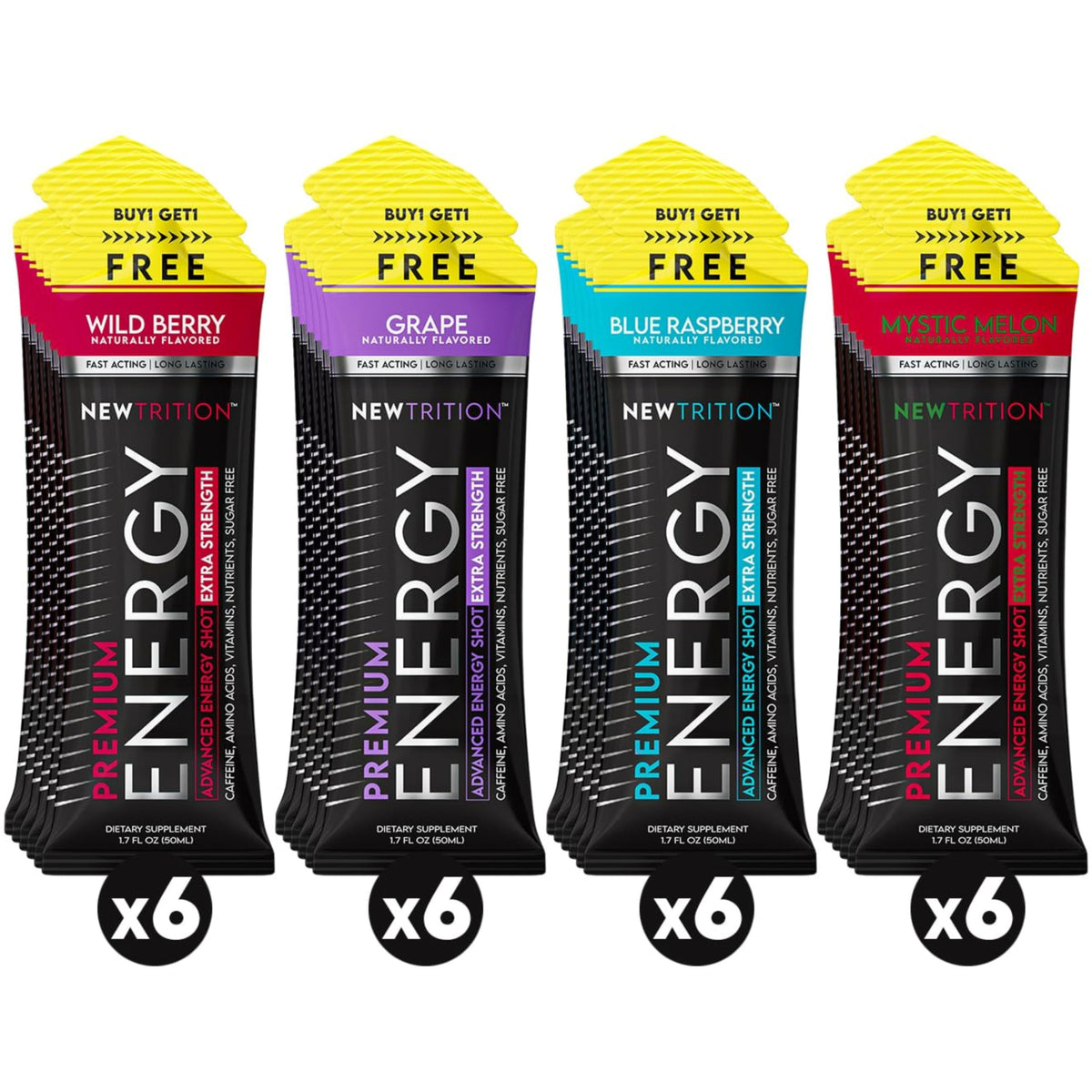 NewTrition Extra Strength Energy Shot Blue Raspberry for quick focus and on-the-go energy