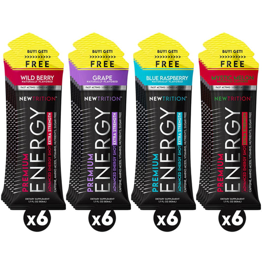 NewTrition Extra Strength Energy Shot Blue Raspberry for quick focus and on-the-go energy