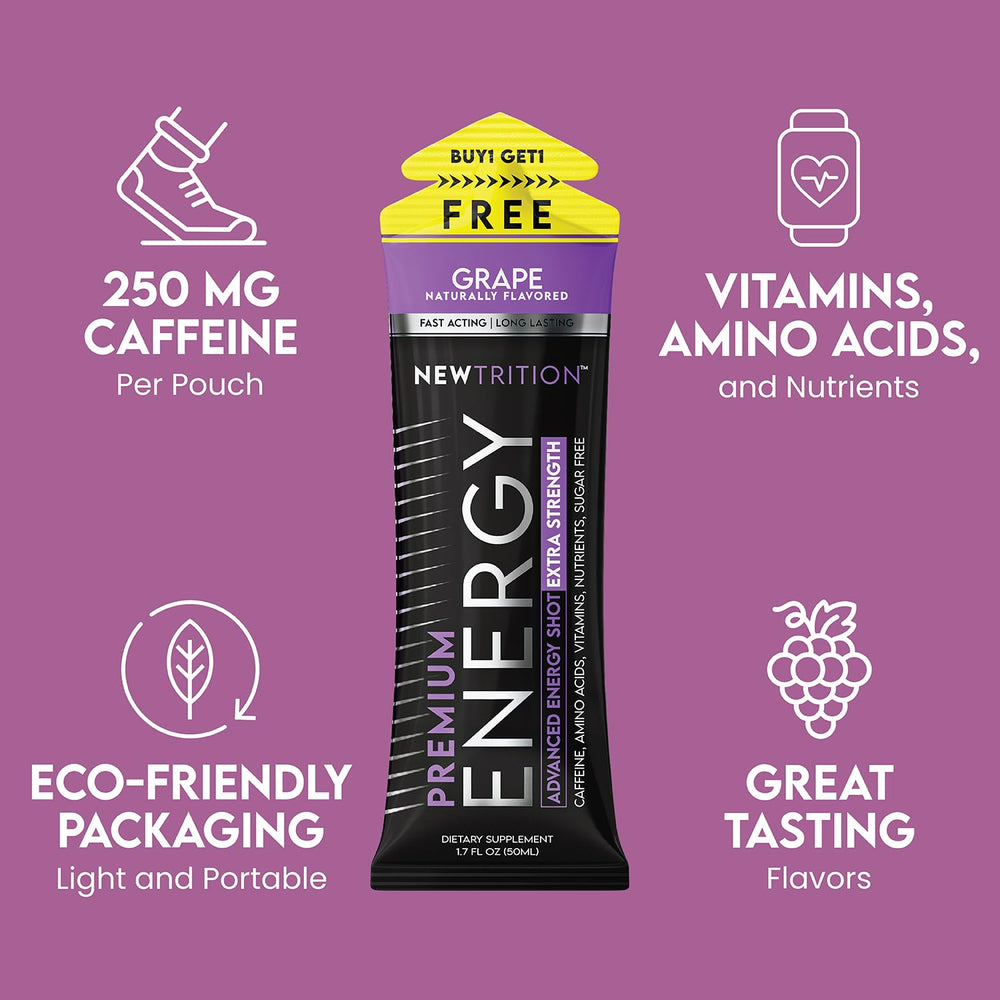 NewTrition grape energy shot 24-pack ready for daily energy