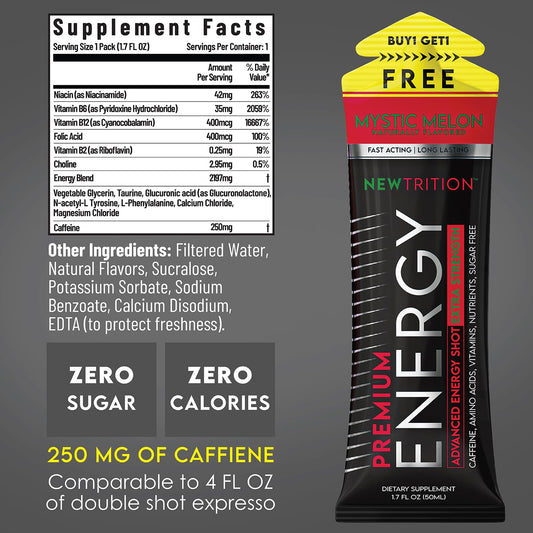 NewTrition Extra Strength Energy Shot Wild Berry supports sustained focus during study