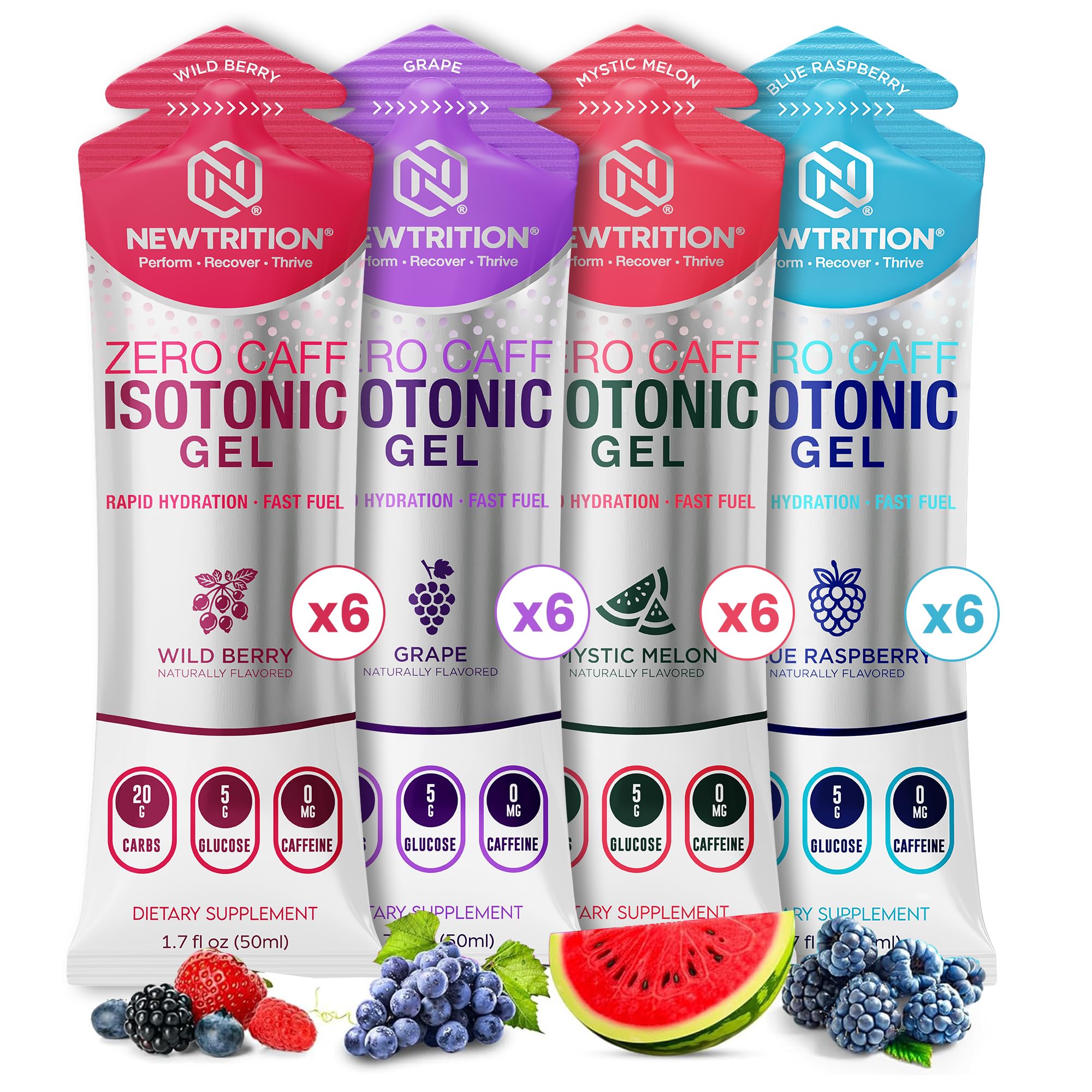 NewTrition isotonic energy gel pack opened for fast fueling during runs