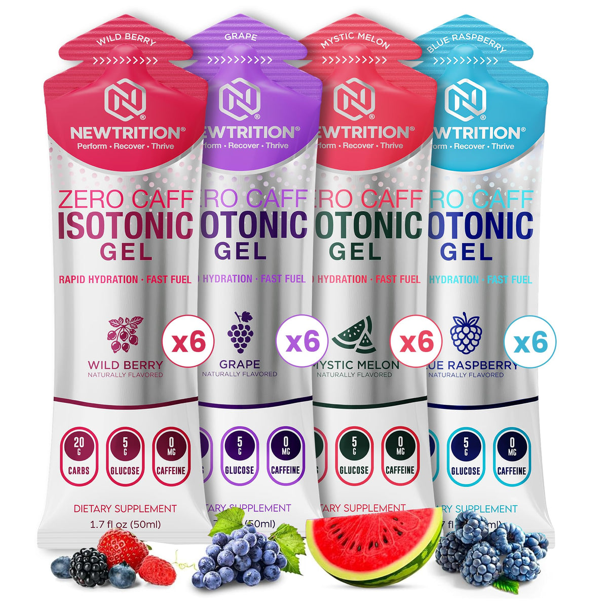 NewTrition isotonic energy gel pack opened for fast fueling during runs