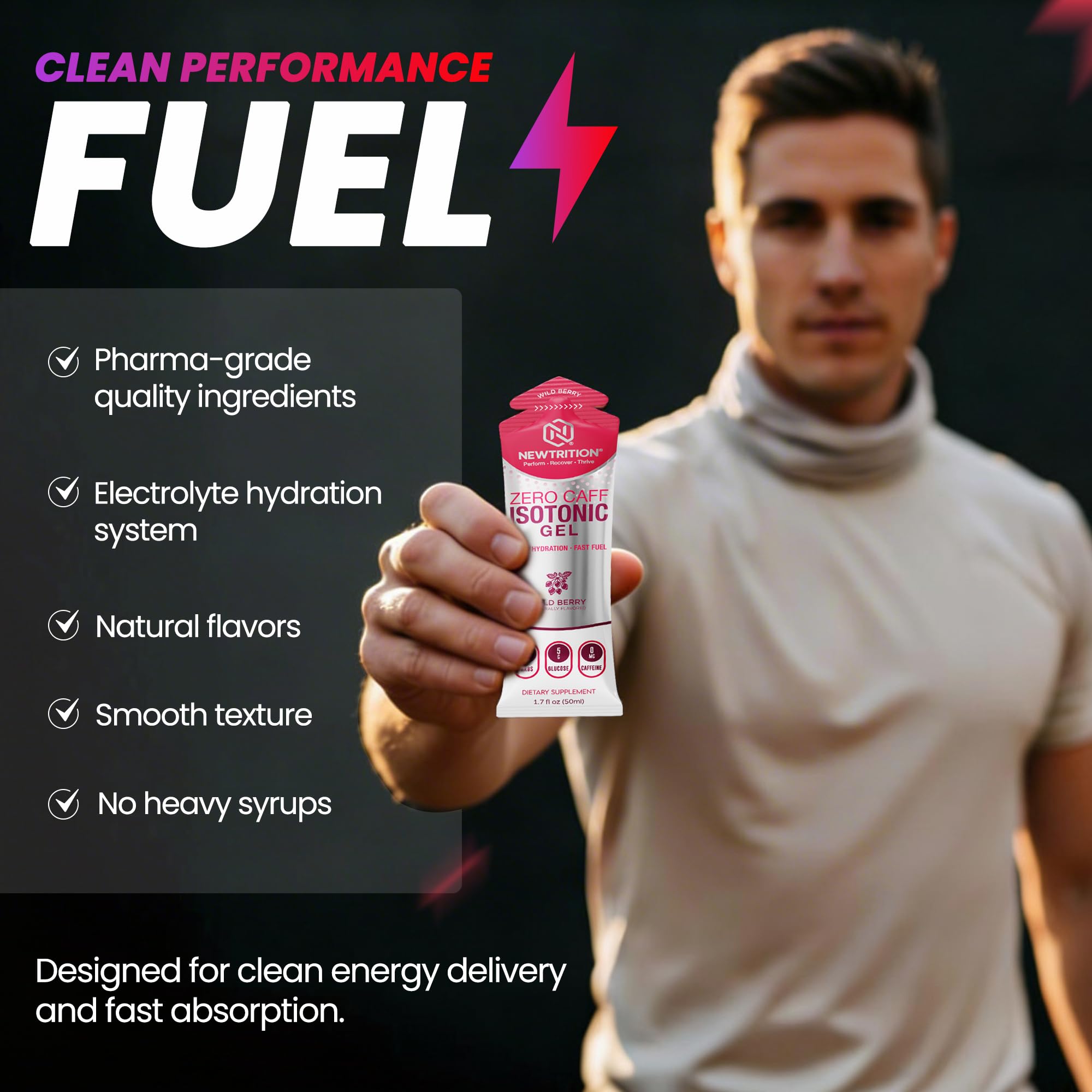 NewTrition isotonic energy gel mystic melon variety pack for long training