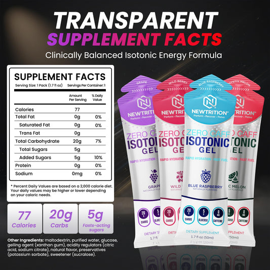 NewTrition isotonic energy gel smooth texture aids easy digestion