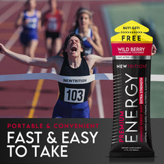 NewTrition zero sugar label emphasizing calorie-free energy option