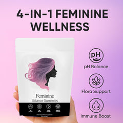 NEWUREHO Feminine Balance gummies close-up showing pineapple texture for easy daily use